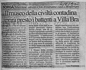 1997 il primo articolo di Lino Fontana su l'Arena